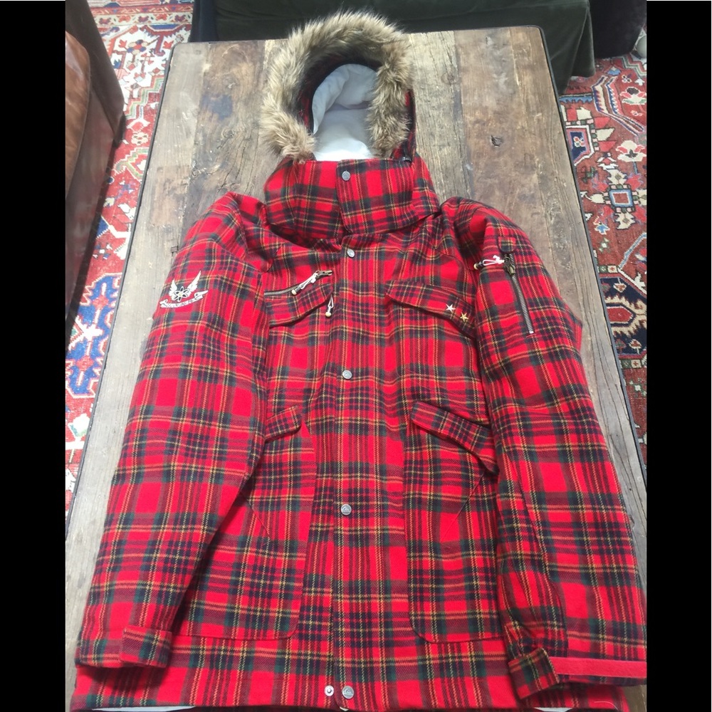 Quicksilver Recco avalanche Ski Parka- red plaid
